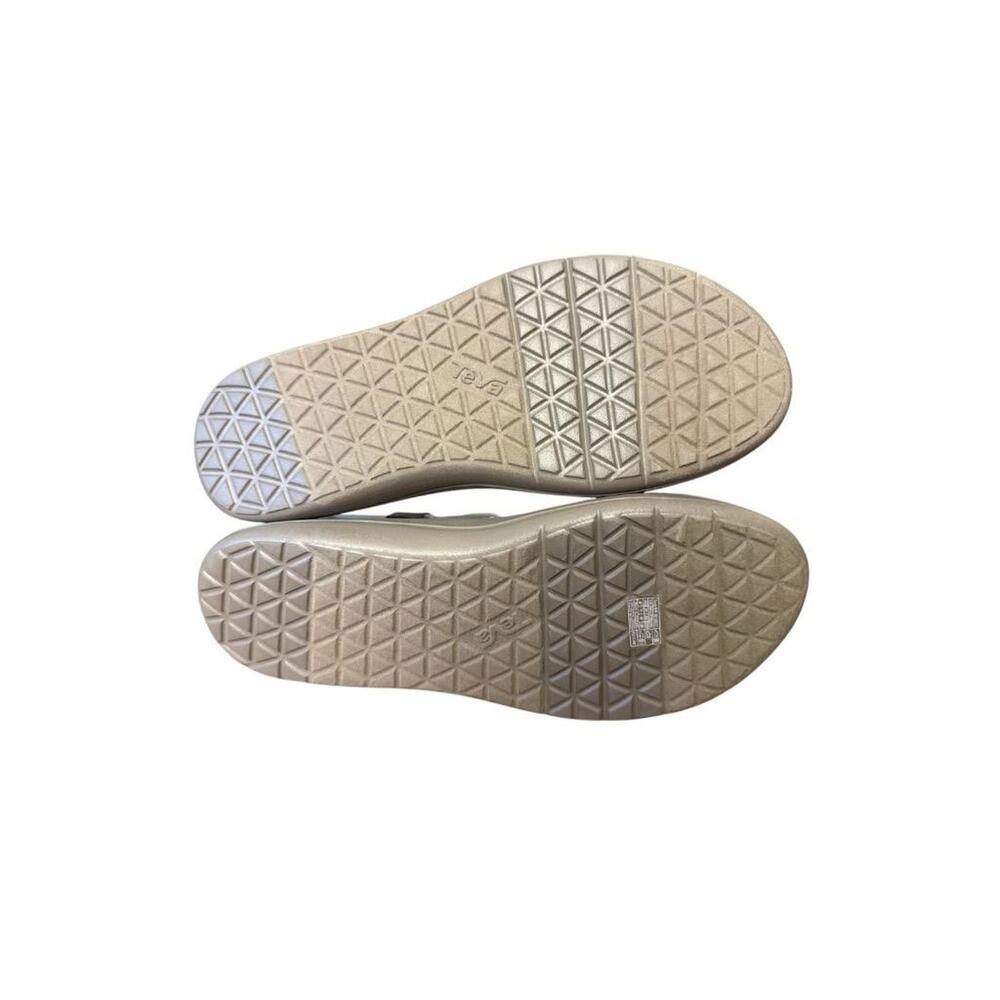 Teva Strappy Lace-Up Sandals in Taupe with Light Blue Cords - Picture 6 of 7
